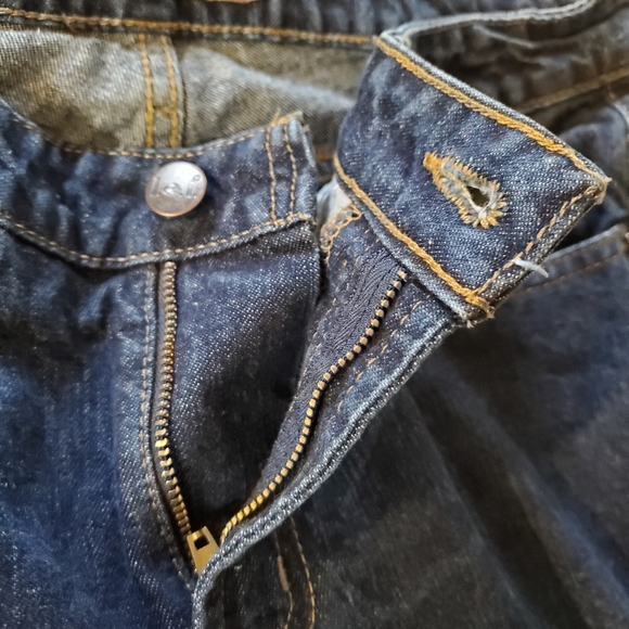 l.e.i. 90s 100% Cotton Big Flare Lowrise Denim Blue Jeans Size 7 - Picture 6 of 12